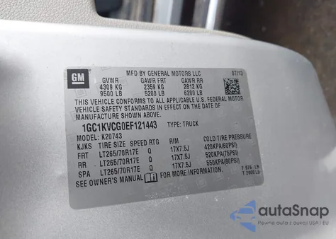 2014 Chevrolet Silverado 2500Hd Work Truck from USA, damaged, VIN 1GC1KVCG0EF121443